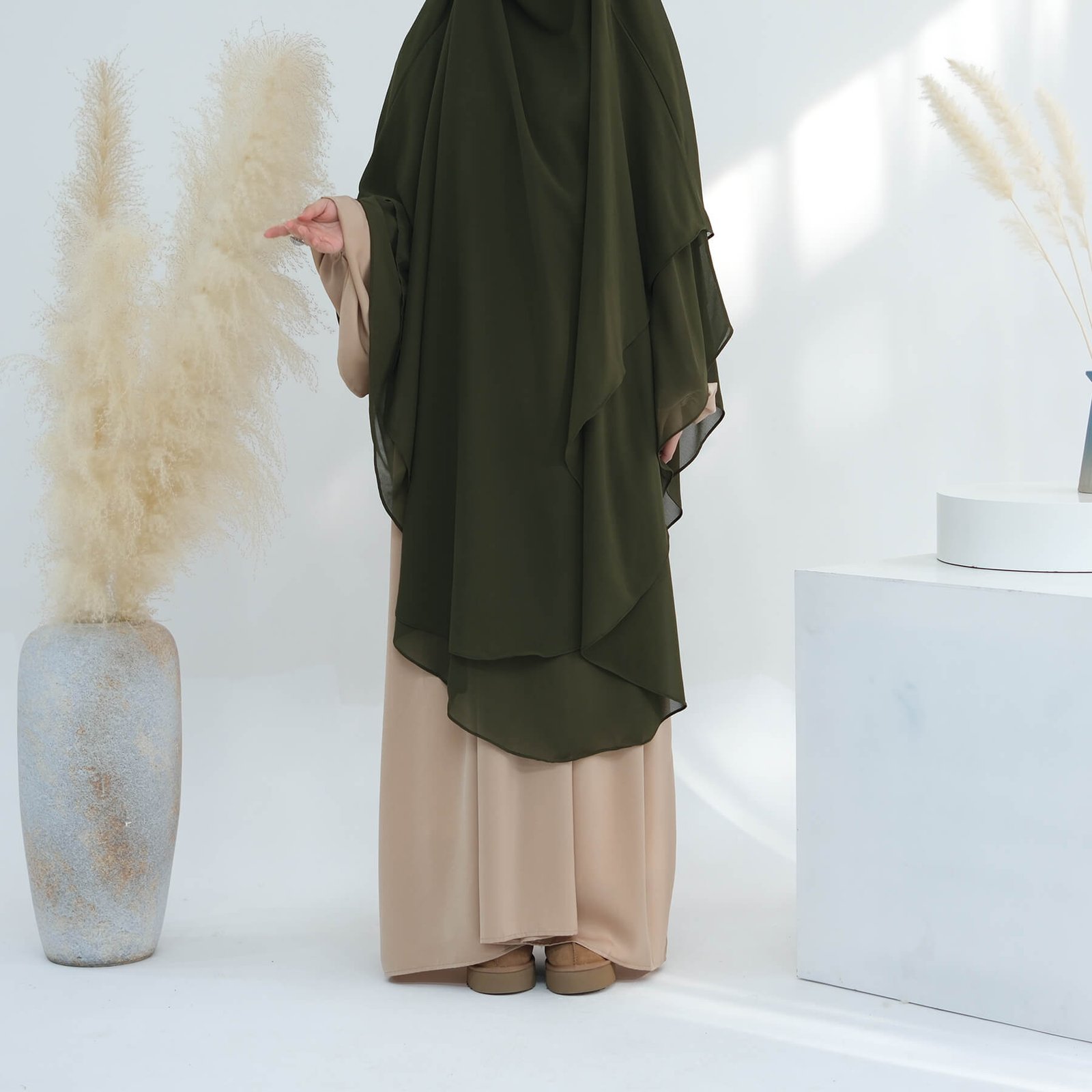 2 layer Chiffon Long khimaar
